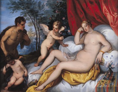 Venus och Pan (olja på koppar) av J. and Rottennhammer, Hans I Brueghel