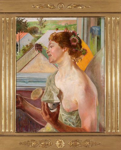 Såpbubblor (Kvinna med en skål) av Jacek Malczewski