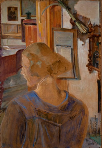 Julia, konstnärens dotter i Lusławice av Jacek Malczewski