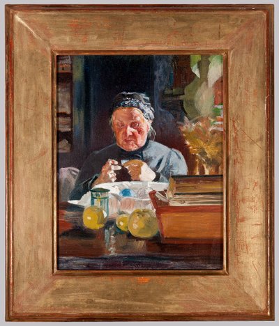 Kvinna vid bordet, skiss av Jacek Malczewski