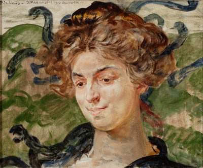 Porträtt av skådespelerskan Helena Sulima i rollen som Gorgona av Jacek Malczewski