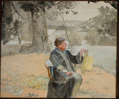 Porträtt av systern Helena i trädgården av Jacek Malczewski