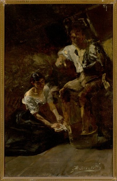 Fottvagning (sibirisk scen) av Jacek Malczewski