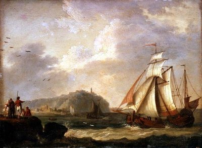 En holländsk rosa återvänder till stranden av Jacob Philippe Hackert
