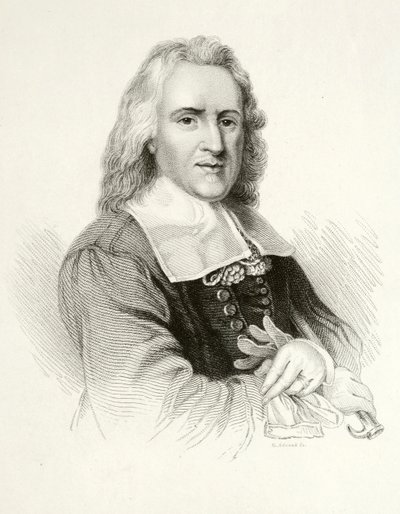 Izaak Walton, engelsk författare (gravyr) av Jacob (after) Huysmans