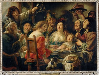 Le roi boit - Bönkungen, en fest till trettondagen ... av Jacob (studio of) Jordaens
