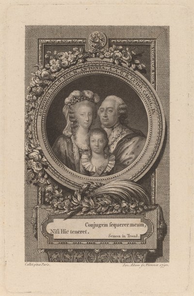 Louis XVI, Marie-Antoinette och Louis-Charles, 1793. av Jacob Adam