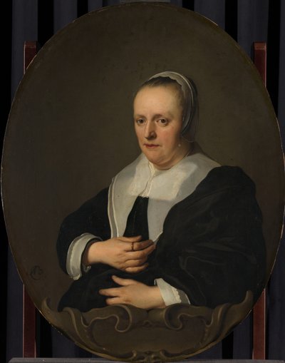 Porträtt av Sarah Sarah av Bie. Jan Lutmas andra hustru (1638). av Jacob Adriaensz. Backer