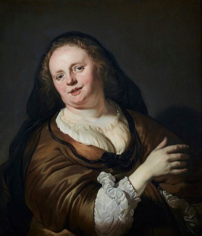 Tronie av en kvinna med svart slöja av Jacob Adriaensz Backer