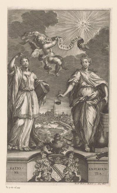 Allegory of Medicine i Strasbourg Pharmacopoeia Argentoratensis (titel på objekt) av Jacob Andreas Fridrich (I)