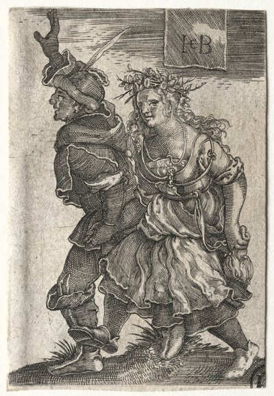 Ett dansande par bönder. av Jacob Binck