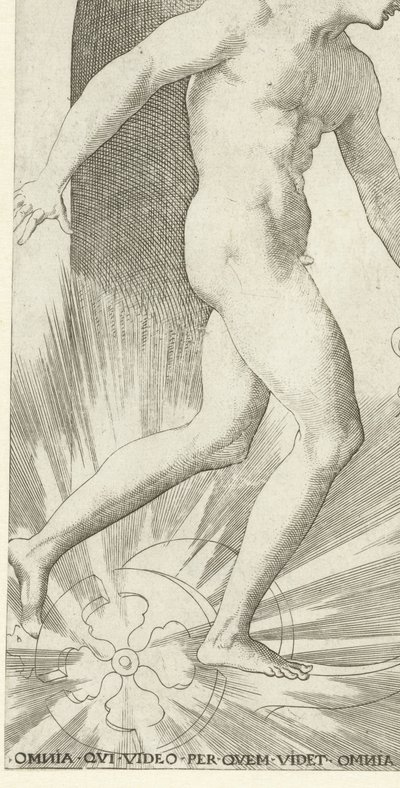 Apollo med lagerkrans på en vagn Gods and Goddesses (serietitel) av Jacob Binck