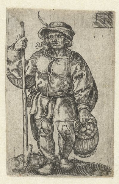 Bonde med en korg med ägg av Jacob Binck