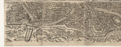 Plattegrond van Rome ten tijde van keizer Augustus (underste blad) En mycket exakt bild av den antika staden bildad från antika monument Bildningar av det antika Rom från spår av förstörda byggnader (...) av Jacob Bos