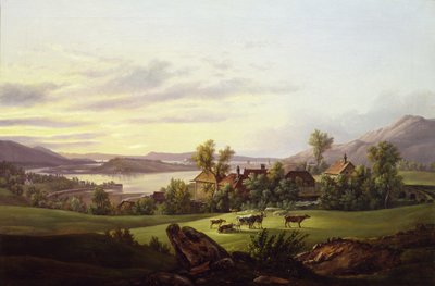 Utsikt över Bergen från Haukeland (olja på duk) av Jacob Calmeyer