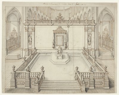 Tronsalen i St. Bavokerk i Gent för invigningen av Karl VI, tysk kejsare, 1717 av Jacob Colin
