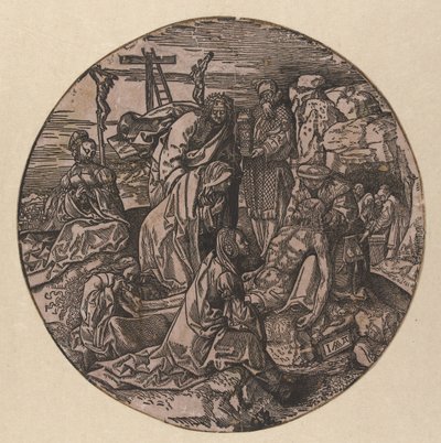 Bävan och Kristi begravning The Round Passion (serietitel) av Jacob Cornelisz van Oostsanen