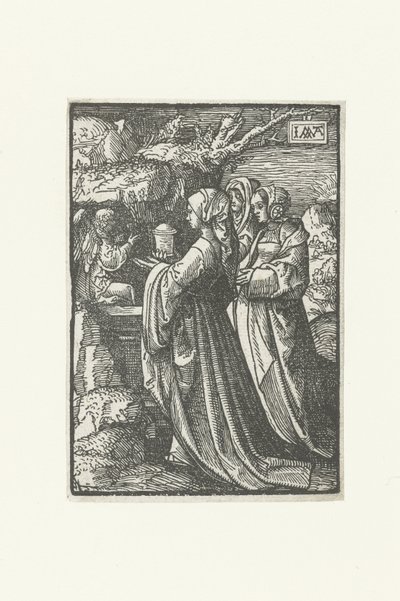 De tre Mariana vid den tomma graven The Little Passion (serietitel) av Jacob Cornelisz van Oostsanen