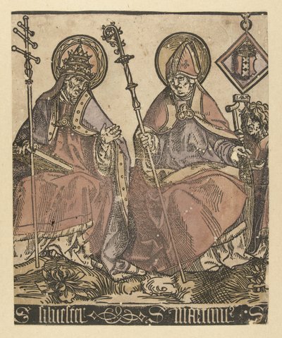 De heliga Silvester och Martinus Saints with Anna in Drieën (serietitel) av Jacob Cornelisz van Oostsanen