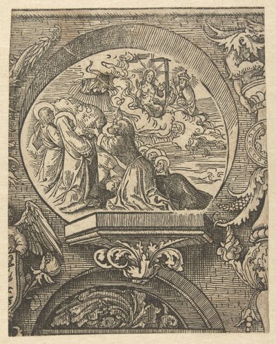 Himmelsfärden och Kristus inför Gud Fadern The Creed (serietitel) av Jacob Cornelisz van Oostsanen