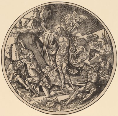 Uppståndelsen och de heliga kvinnorna på väg till Kristi grav av Jacob Cornelisz van Oostsanen