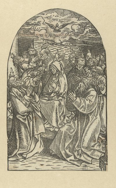 Den helige Andes utgjutelse The Life of Mary (serietitel) av Jacob Cornelisz van Oostsanen