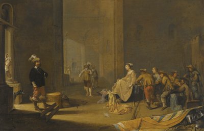 En interiör från ett vaktrum av Jacob Duck
