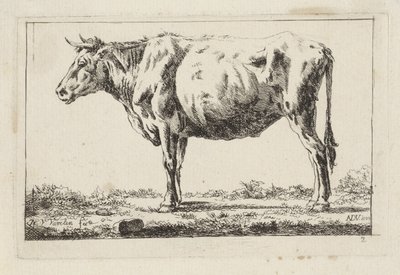 Stående ko, till vänster av Jacob Elias van Varelen