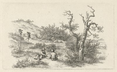 Illustratörer i ett dynlandskap Studietryck / Etudes gravées (serietitel) av Jacob Ernst Marcus