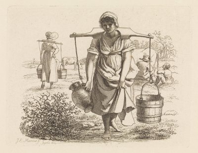 Två mjölkpigor Etudes gravées (serietitel) av Jacob Ernst Marcus
