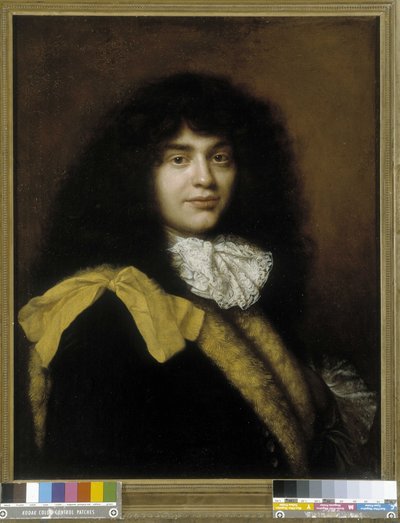 Porträtt av en man, säger att mannen har en gul rem av Jacob Ferdinand Voet