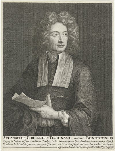 Porträtt av kompositören och violinisten Arcangelo Corelli av Jacob Folkema