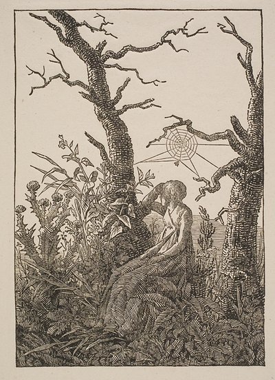 Melankoli. Kvinnan med spindelnätet av Jacob Friedrich