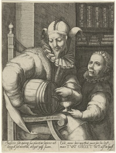 Jester med fat vin av Jacob Goltzius (II)