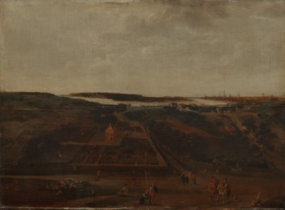 Vy över Kiel på Schelde med Antwerpen bortom av Jacob Grimmer