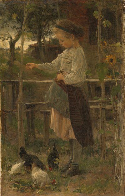 Utfodring av kycklingar av Jacob Henricus or Hendricus Maris