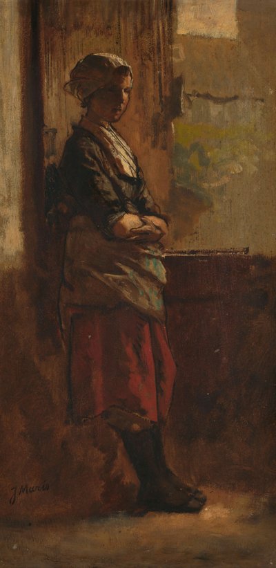 Flicka vid en dörröppning av Jacob Henricus or Hendricus Maris