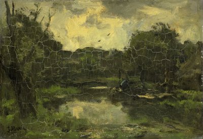 Landskap med pråm av Jacob Henricus or Hendricus Maris