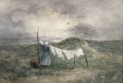 Tvättdag (wc på papper) av Jacob Henricus or Hendricus Maris