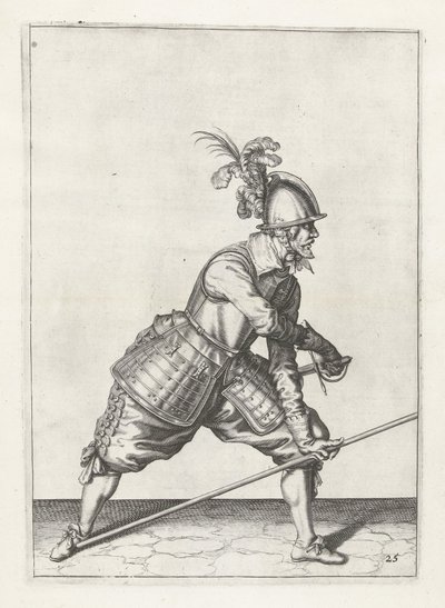 Soldat med lans som drar svärd, ca 1600 av Jacob II de Gheyn