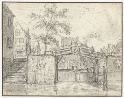 Oude Haarlemmersluis (gamla Haarlem-slussen) vid Martelaarsgracht, Amsterdam av Jacob van Ruisdael