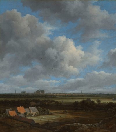 Utsikt över Haarlem från nordväst, med blekningsfälten i förgrunden Vy över Haarlem från nordväst, med blekningsfälten i förgrunden av Jacob van Ruisdael
