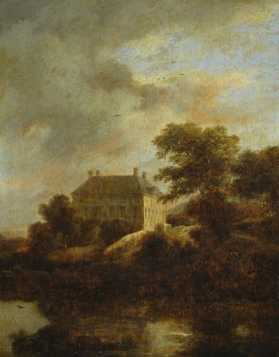 Landskap med hus på landet av Jacob van Ruisdael