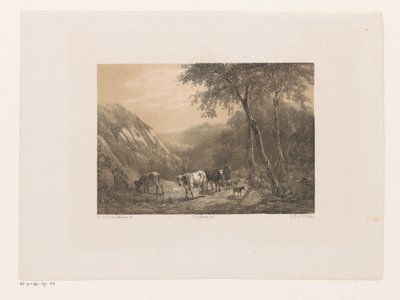 Herde med flock i bergen av Jacob Jan van der Maaten