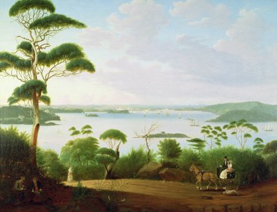 Sydneys hamn med utsikt mot Sydney, 1848 av Jacob Janssen