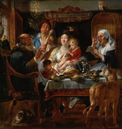 Som de gamla sjunger, så piper de unga av Jacob Jordaens