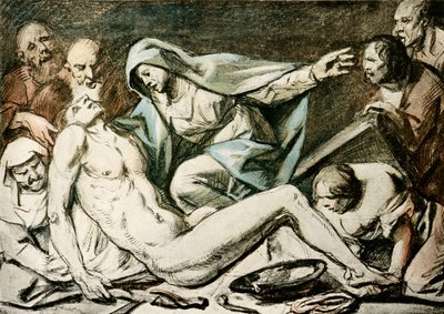 Kristi klagan (akvarell, rödkrita) av Jacob Jordaens