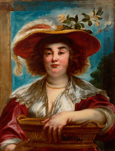 Porträtt av Elisabeth Jordaens, konstnärens äldsta dotter av Jacob Jordaens