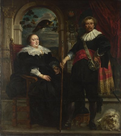 Porträtt av Govaert van Surpele och hans fru, 1636-1637 av Jacob Jordaens