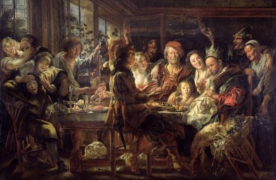 The Bean Feast (The King Drinks) 1637-38  av Jacob Jordaens